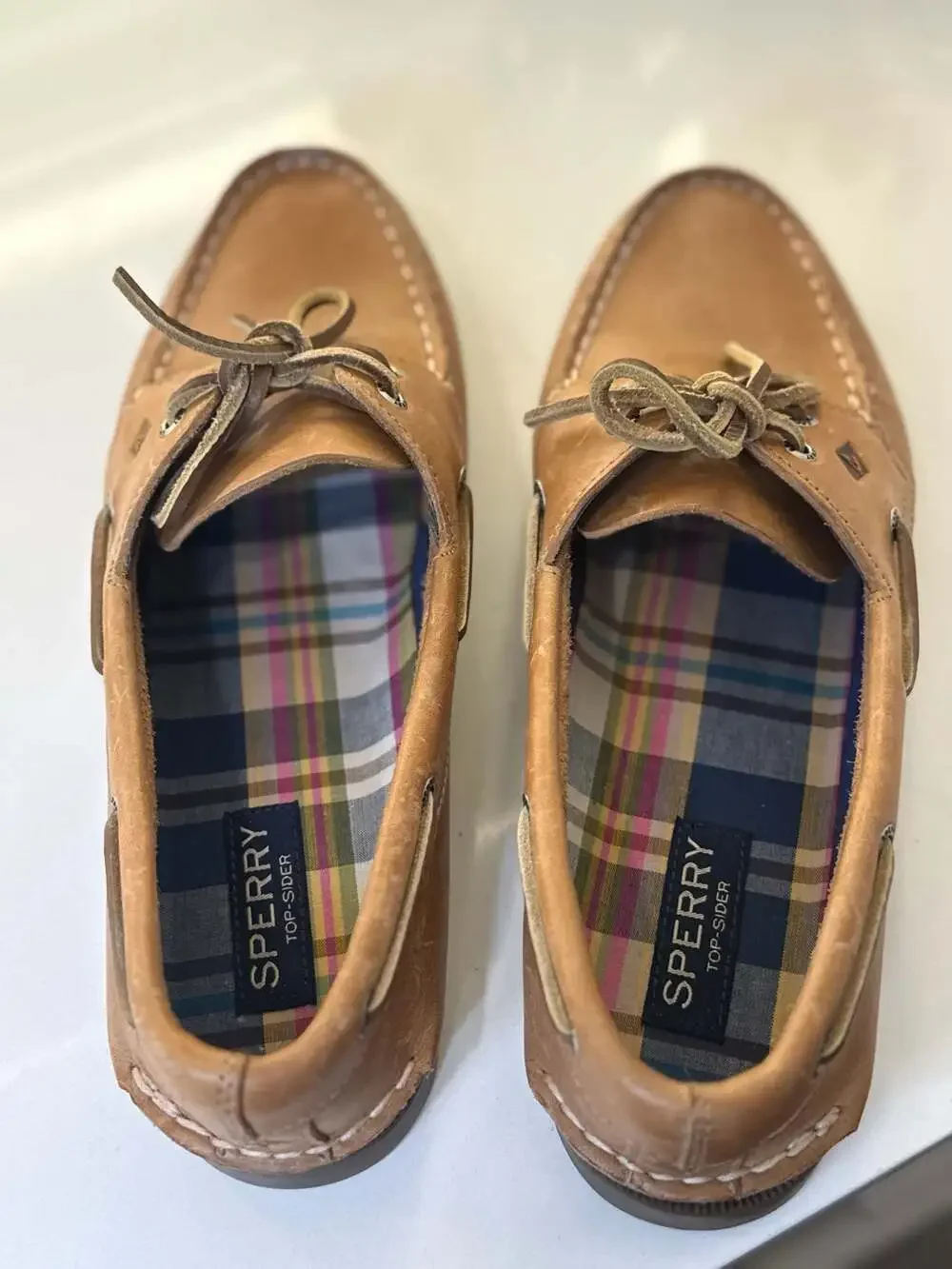 New Sperry Authentic Original 2-Eye Brown Leather Boat Shoes Sz 10.5